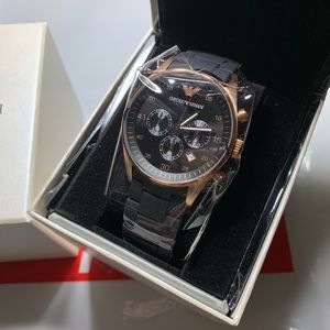 EMPORIO ARMANI Blck&Gld Chronograph Watch AR 5905
